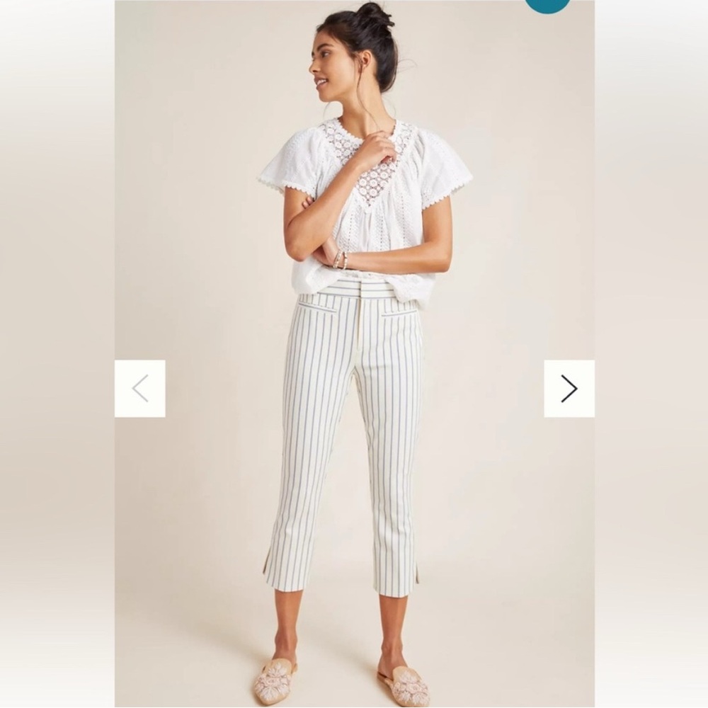 Anthropologie The Essential Striped Cropped Pants - Picture 1 of 13
